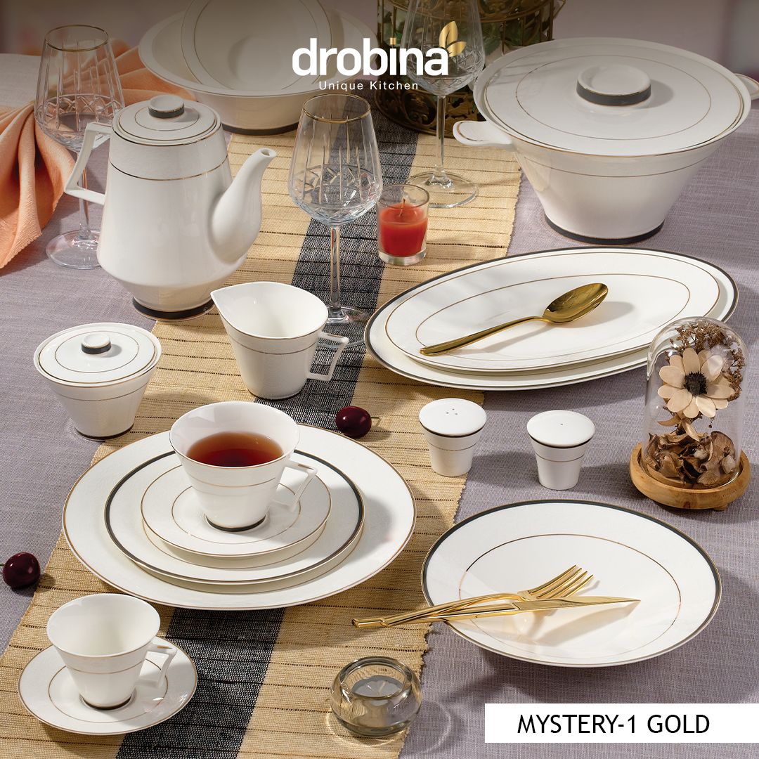 Mystery-1 Gold _ طقم سفرة دروبينا چي چي – Bone Pearl – ٦٠ قطعة