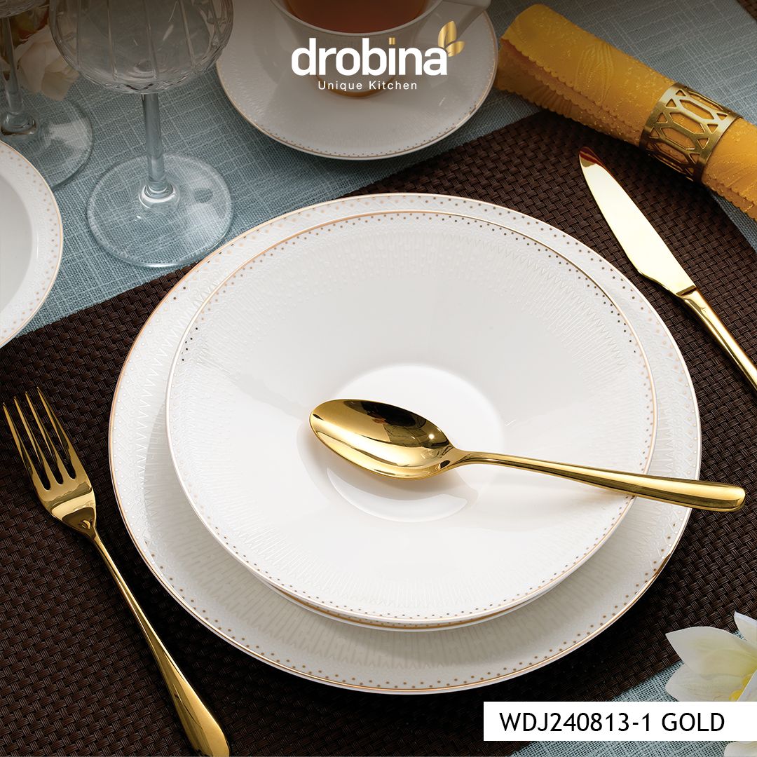 Wdj240813-1 Gold _ طقم سفرة دروبينا چي چي – Bone Pearl – ٦٠ قطعة