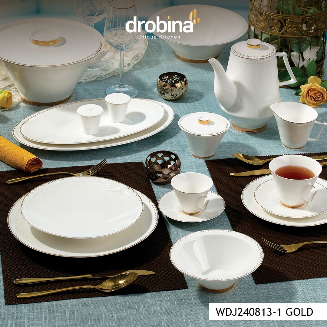 Wdj240813-1 Gold _ طقم سفرة دروبينا چي چي – Bone Pearl – ٦٠ قطعة