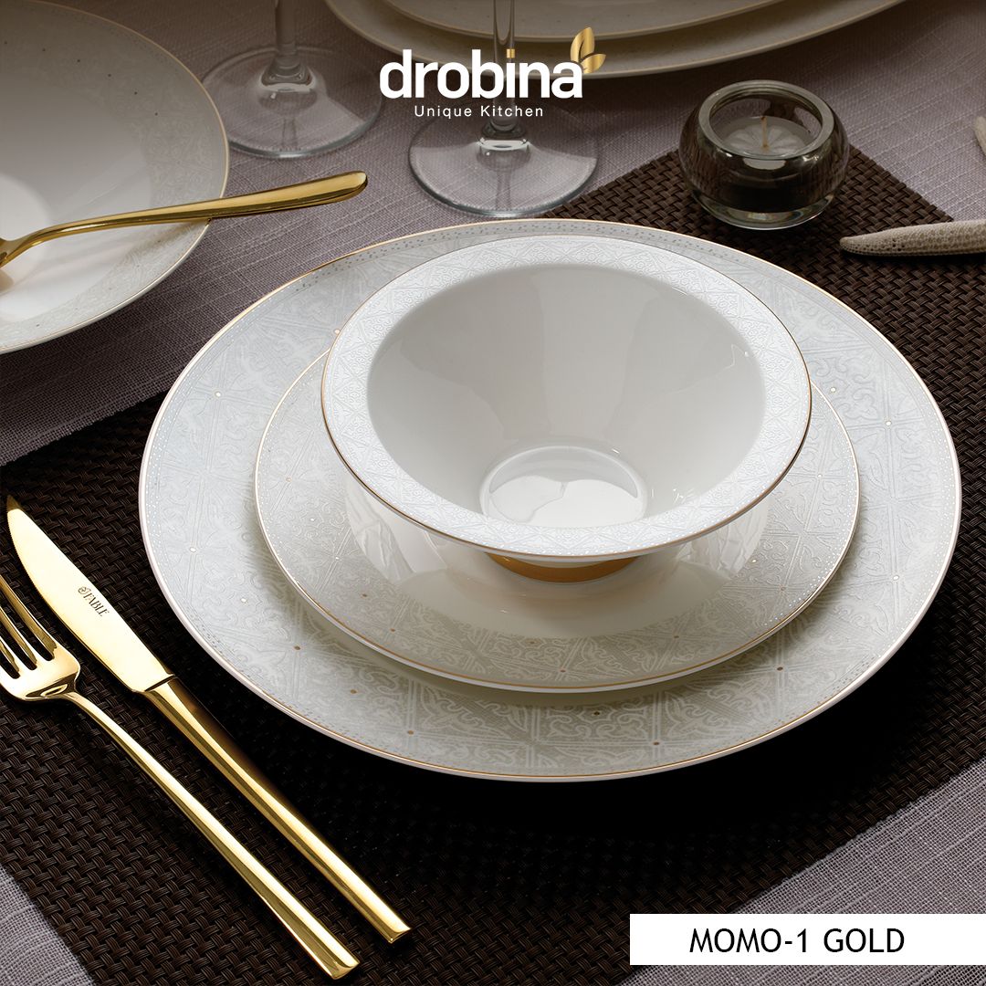 Momo 1 Gold  _ طقم سفرة دروبينا چي چي – Bone Pearl – ٦٠ قطعة