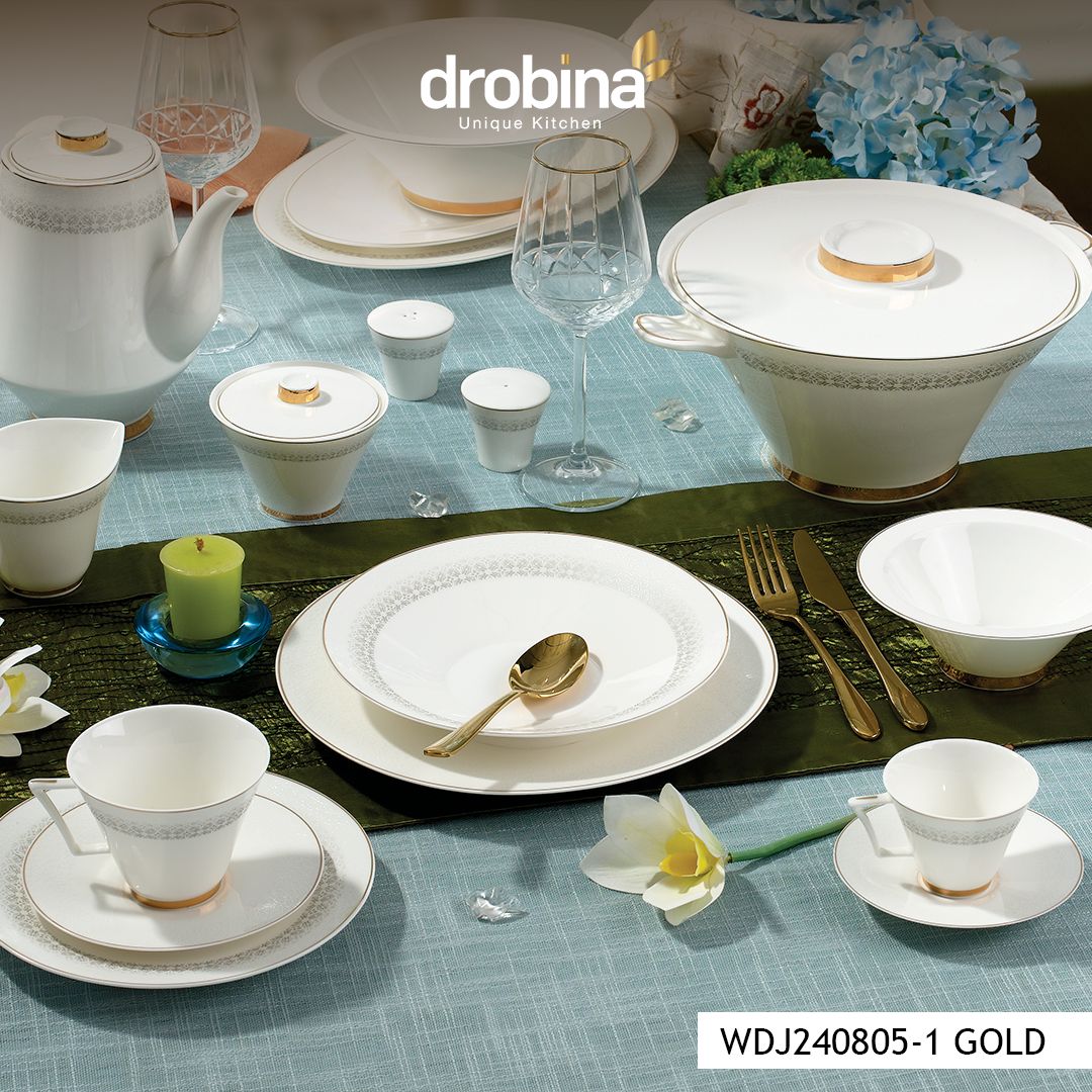 Wdj240805-1 Gold _ طقم سفرة دروبينا چي چي – Bone Pearl – ٦٠ قطعة