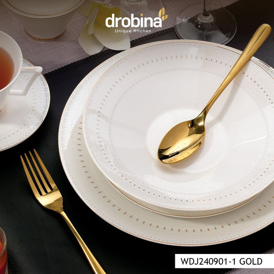 Wdj240901-1 Gold _ طقم سفرة دروبينا چي چي – Bone Pearl – ٦٠ قطعة