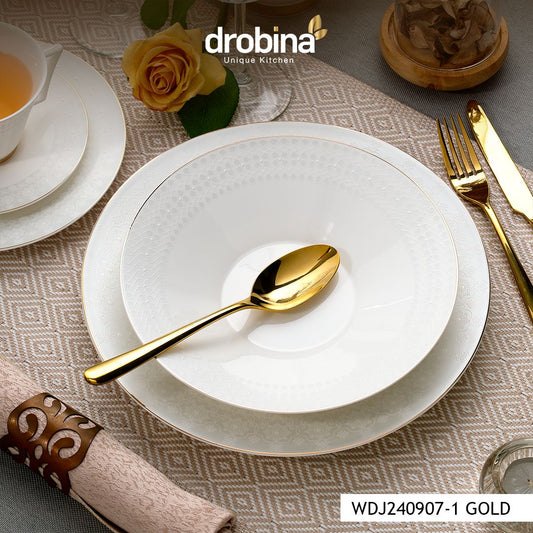 Wdj240907-1 Gold _ طقم سفرة دروبينا چي چي – Bone Pearl – ٦٠ قطعة