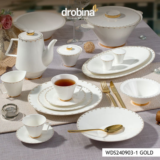 Wdj240903-1 Gold _ طقم سفرة دروبينا چي چي – Bone Pearl – ٦٠ قطعة